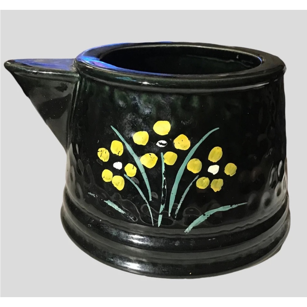 Vintage McCoy Flower Teapot Cookie Jar No Lid Antique Cottagecore